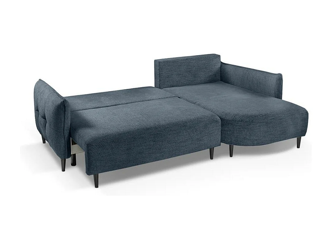 Canapé-lit ECKSCHLAFSOFA Sycylia droit bleu foncé