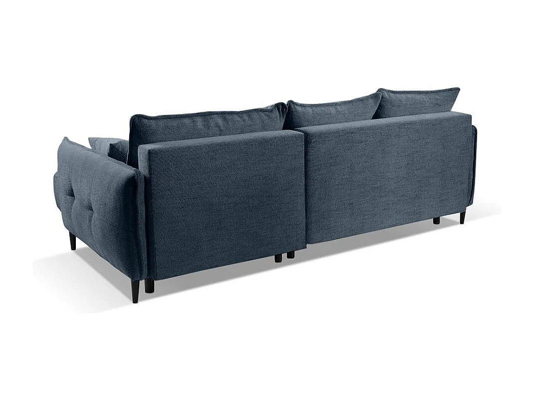 Canapé-lit ECKSCHLAFSOFA Sycylia droit bleu foncé