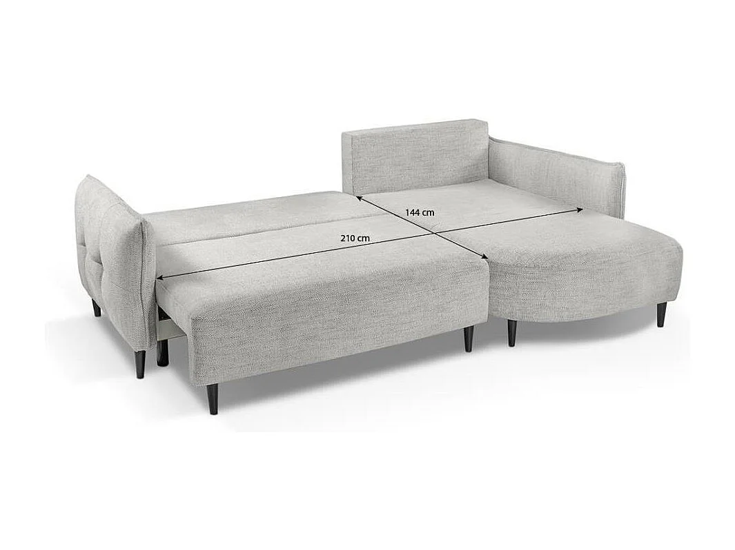 Canapé-lit ECKSCHLAFSOFA Sycylia droit bleu foncé