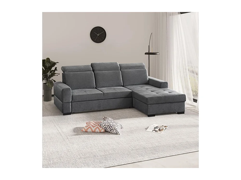 ECKSCHLAFSOFA Alex Mini grau rechts