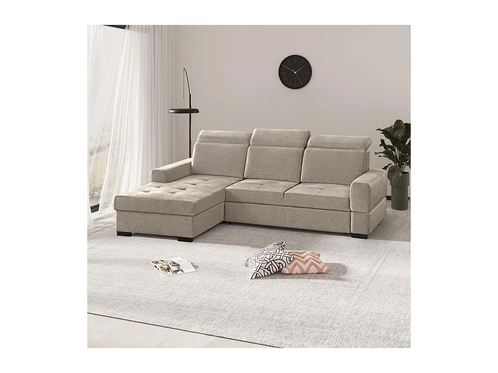 ECKSCHLAFSOFA Alex Mini hellbraun links