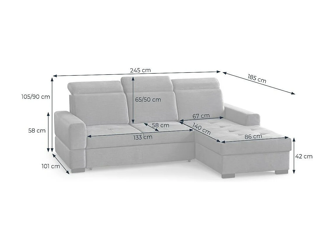 ECKSCHLAFSOFA Alex Mini hellbraun links