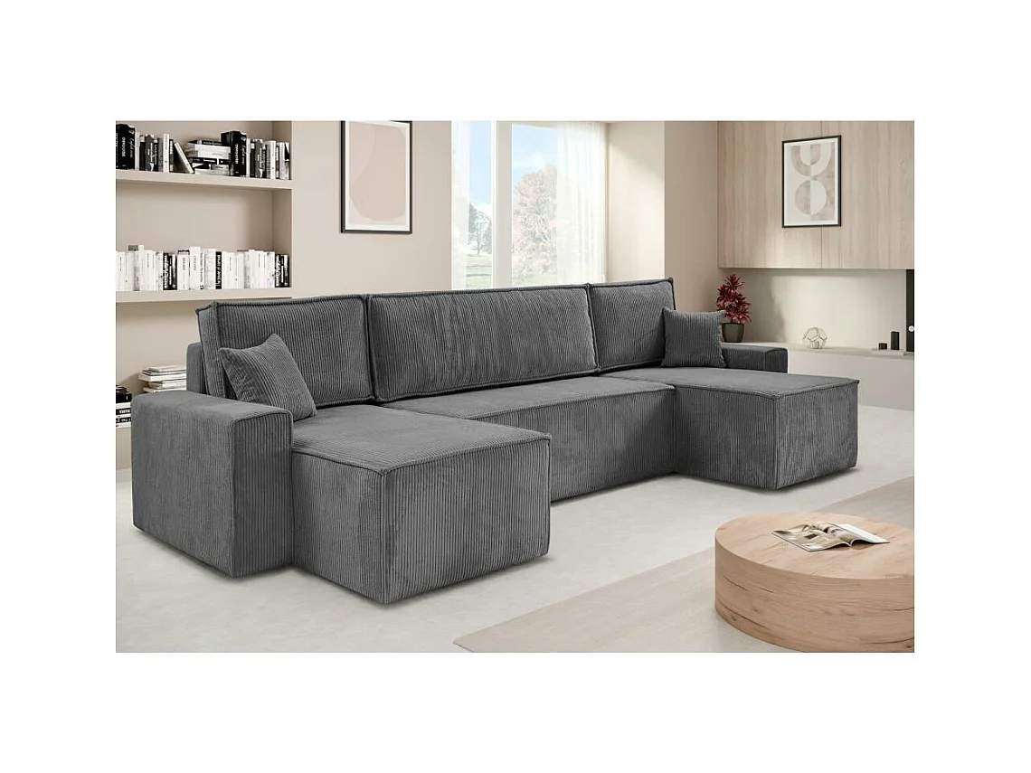 WOHNLANDSCHAFT Hektor U mit Schlaffunktion grau