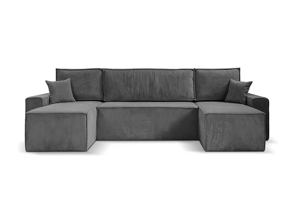 CANAPE Hektor U avec fonction sommeil gris