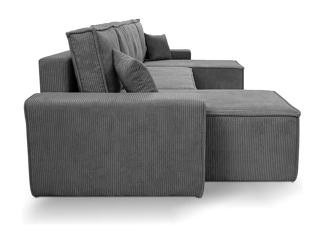 CANAPE Hektor U avec fonction sommeil gris