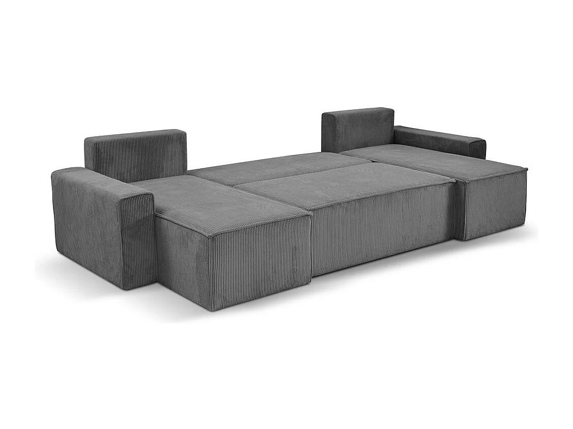 CANAPE Hektor U avec fonction sommeil gris