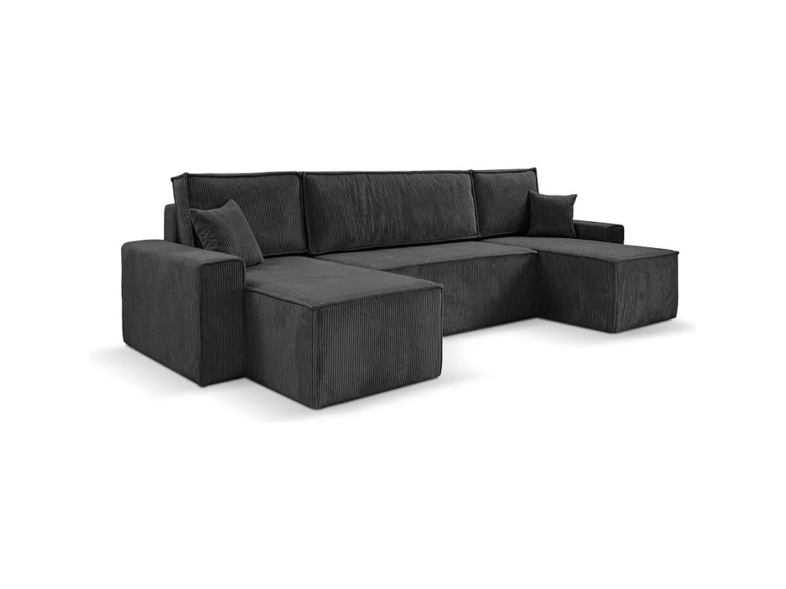MEUBLE CANAPE Hektor U avec fonction sommeil gris foncé