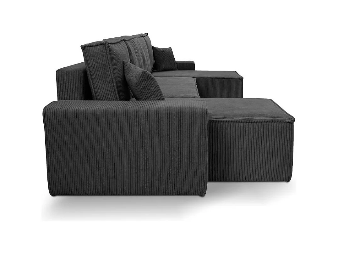 MEUBLE CANAPE Hektor U avec fonction sommeil gris foncé