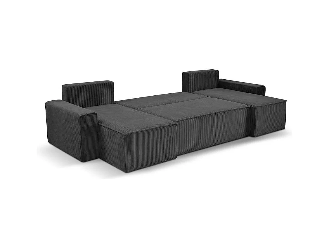 MEUBLE CANAPE Hektor U avec fonction sommeil gris foncé