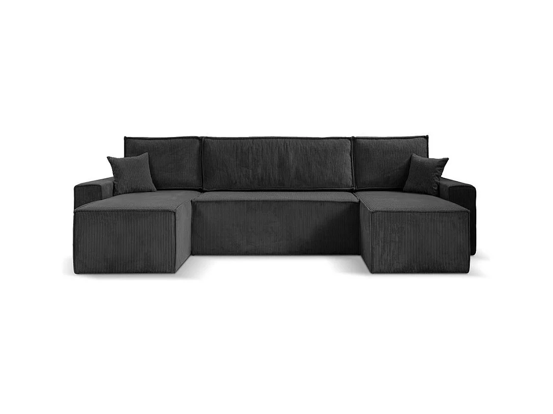 MEUBLE CANAPE Hektor U avec fonction sommeil gris foncé