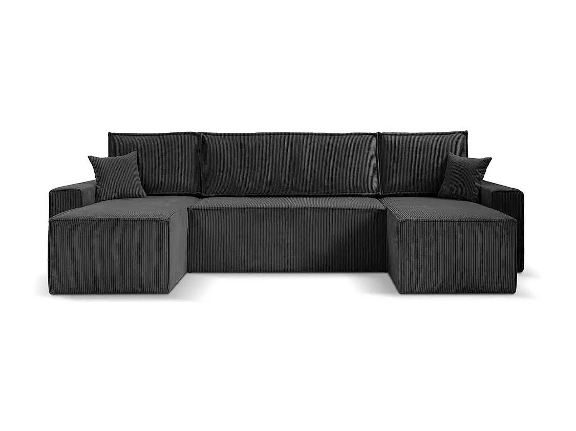 MEUBLE CANAPE Hektor U avec fonction sommeil gris foncé
