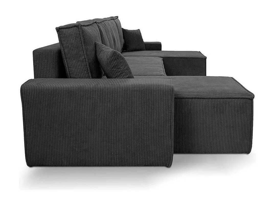 MEUBLE CANAPE Hektor U avec fonction sommeil gris foncé