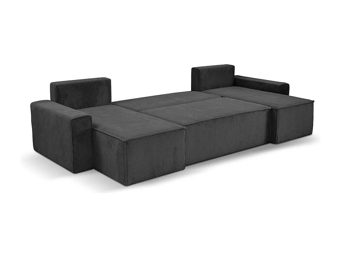 MEUBLE CANAPE Hektor U avec fonction sommeil gris foncé
