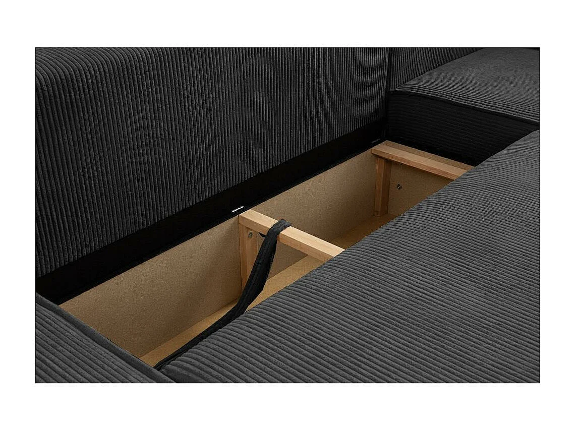 MEUBLE CANAPE Hektor U avec fonction sommeil gris foncé