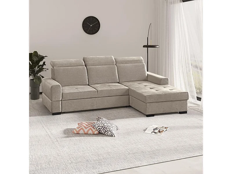 ECKSCHLAFSOFA Alex Mini hellbraun rechts