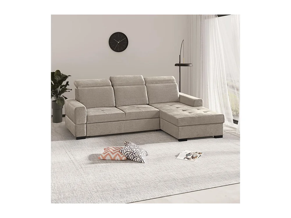 ECKSCHLAFSOFA Alex Mini hellbraun rechts