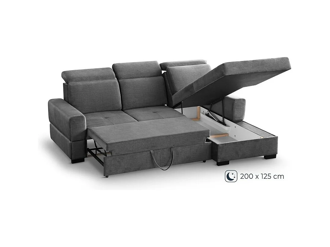 ECKSCHLAFSOFA Alex Mini hellbraun rechts