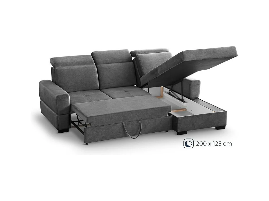 ECKSCHLAFSOFA Alex Mini hellbraun rechts