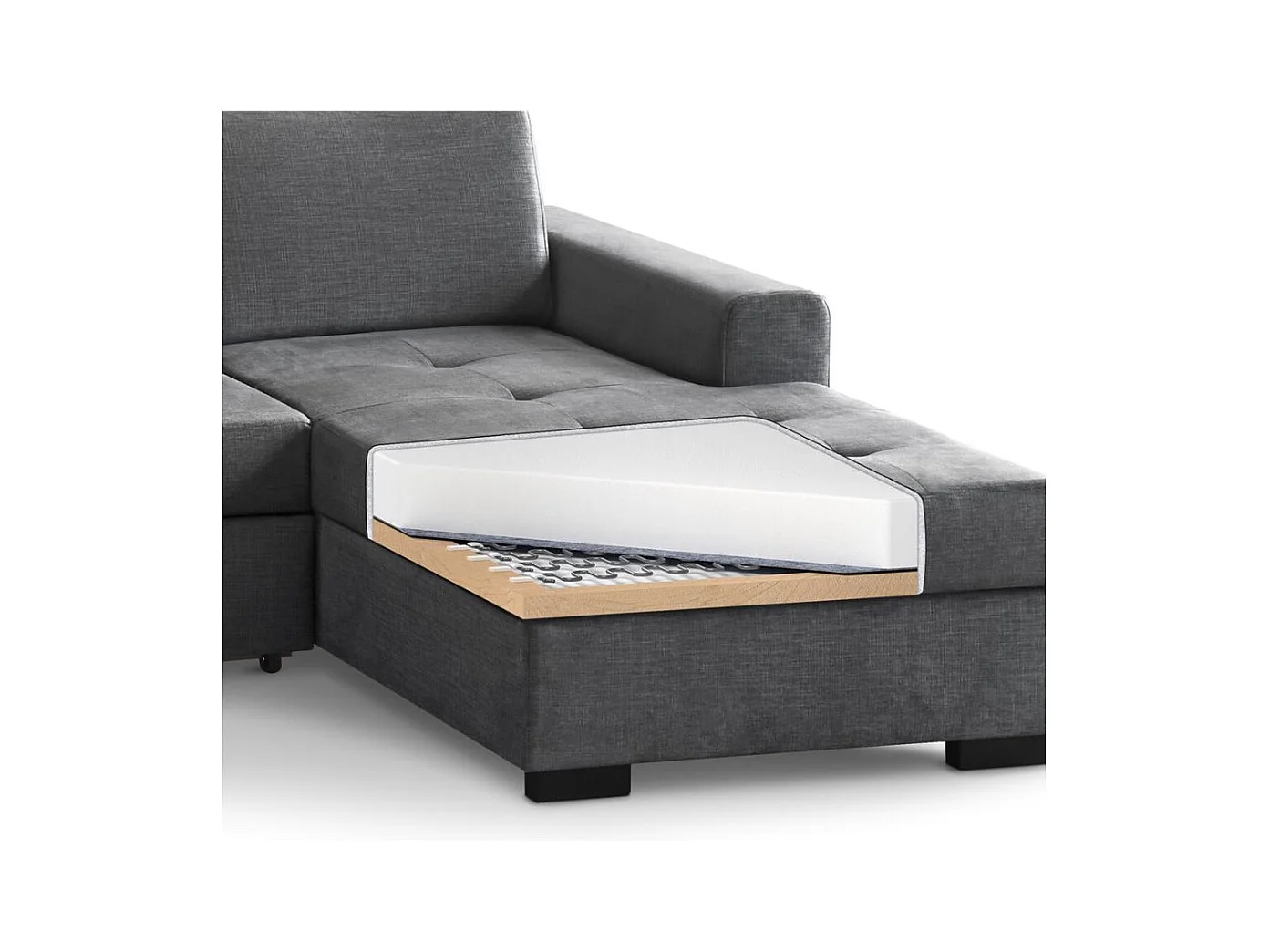 ECKSCHLAFSOFA Alex Mini hellbraun rechts