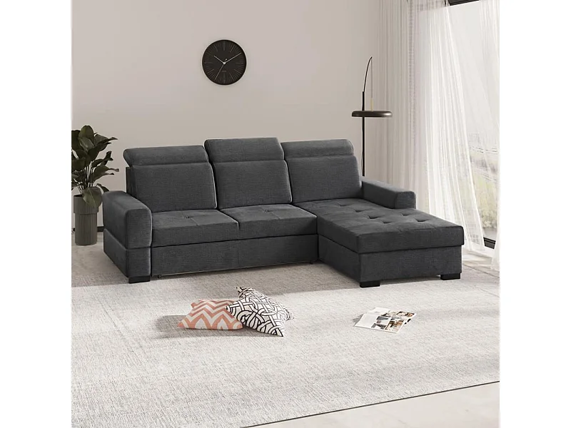 ECKSCHLAFSOFA Alex Mini dunkelgrau rechts