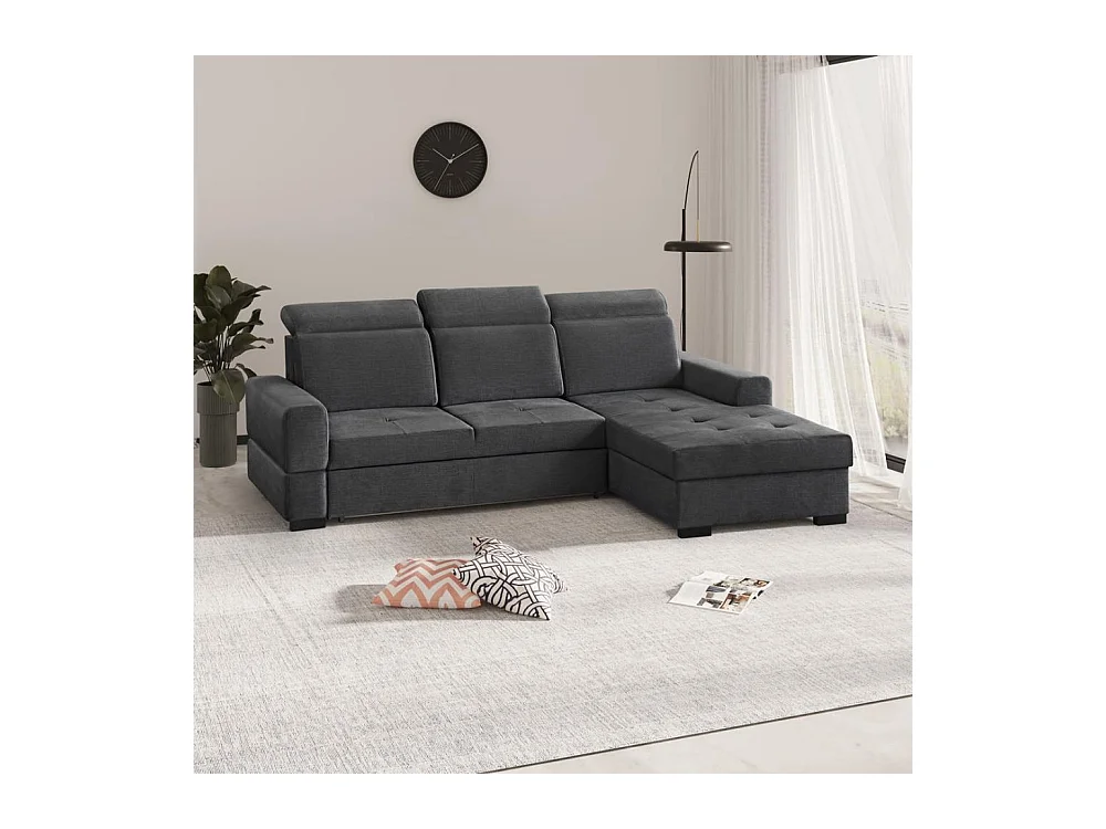 ECKSCHLAFSOFA Alex Mini dunkelgrau rechts