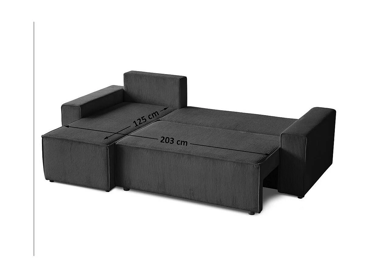 CANAPE AVEC FONCTION LIT Hektor gris foncé