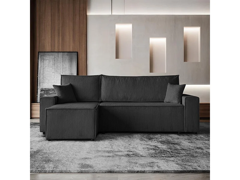 CANAPE AVEC FONCTION LIT Hektor gris foncé