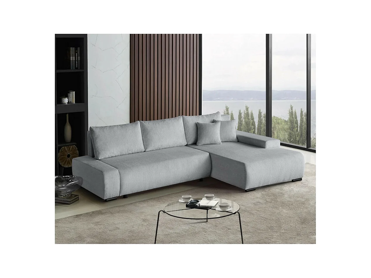 Canapé-lit ECKSCHLAFSOFA Draco L gris clair