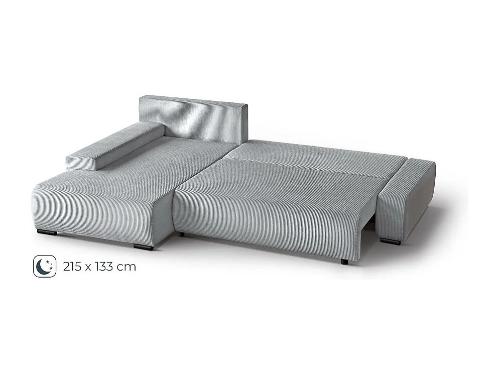 Canapé-lit ECKSCHLAFSOFA Draco L gris clair
