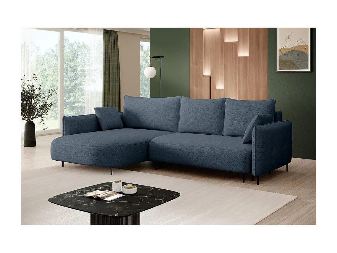 Hoekslaapbank Sycylia links donkerblauw