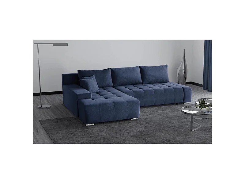 Canapé-lit ECKSCHLAFSOFA Draco L bleu foncé