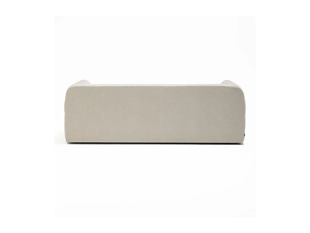 Naos - Canapé droit 3 places en tissu à effet capitonné - Naturel