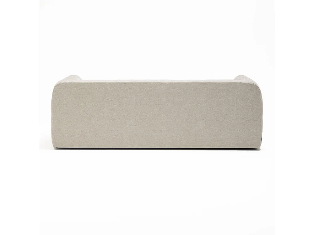 Naos - Canapé droit 3 places en tissu à effet capitonné - Naturel