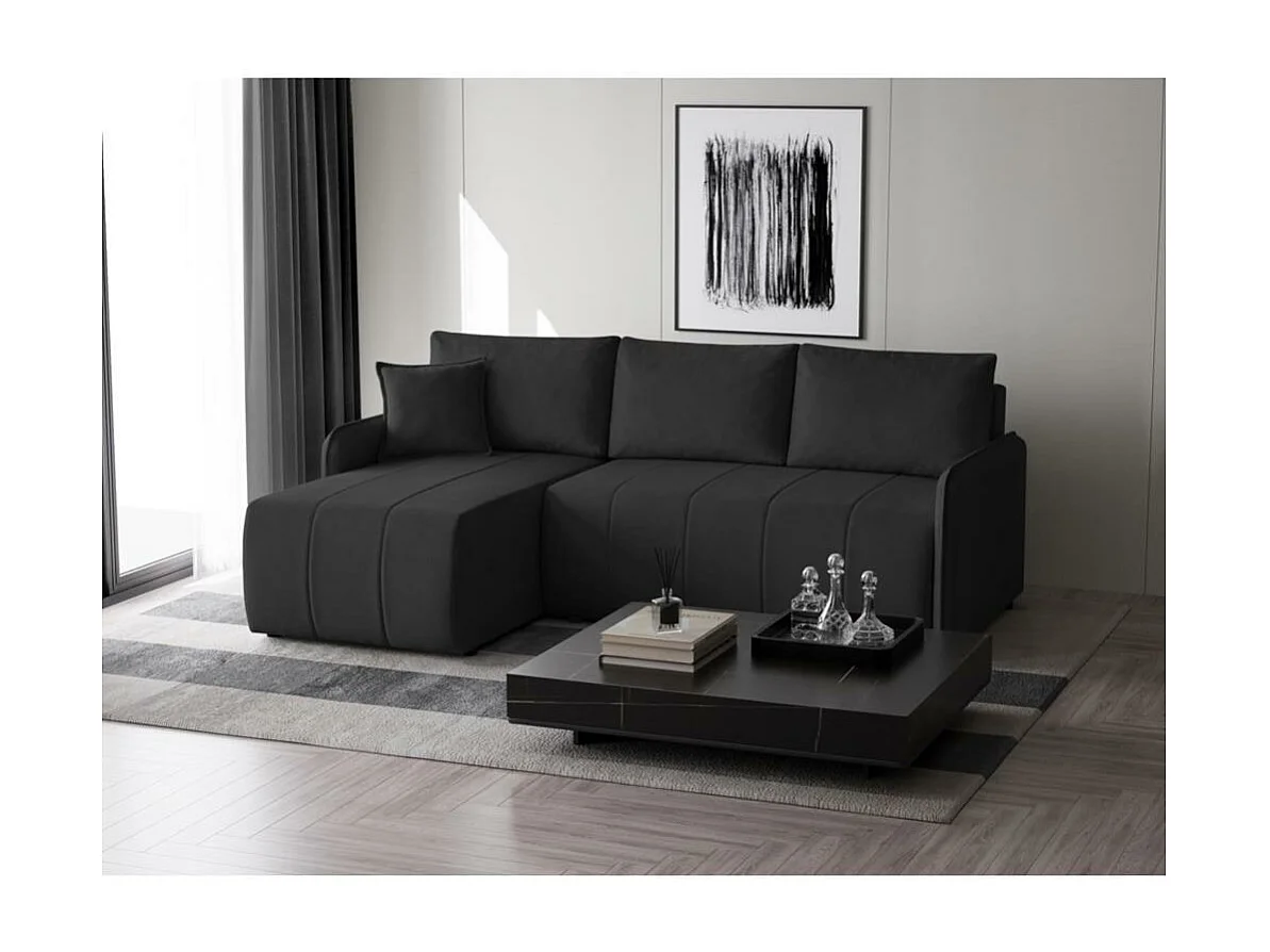 ECKSCHLAFSOFA Capri schwarz