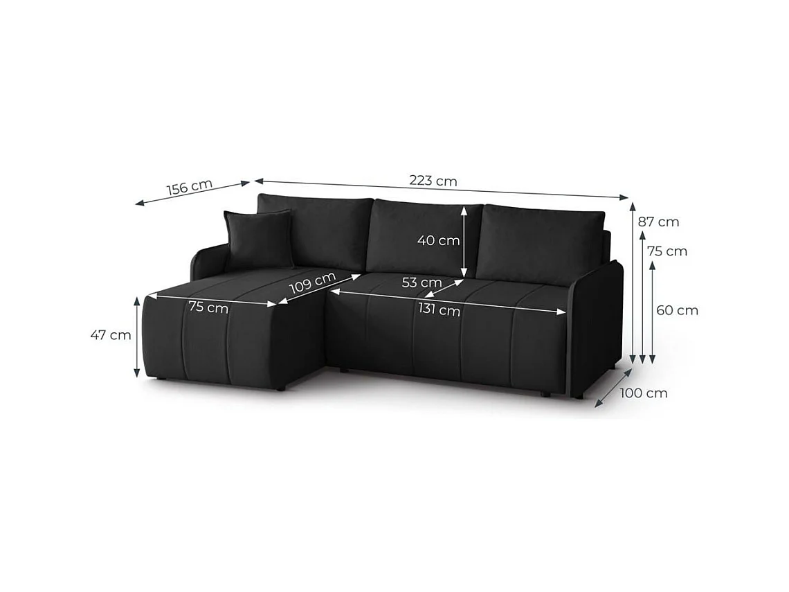 ECKSCHLAFSOFA Capri schwarz