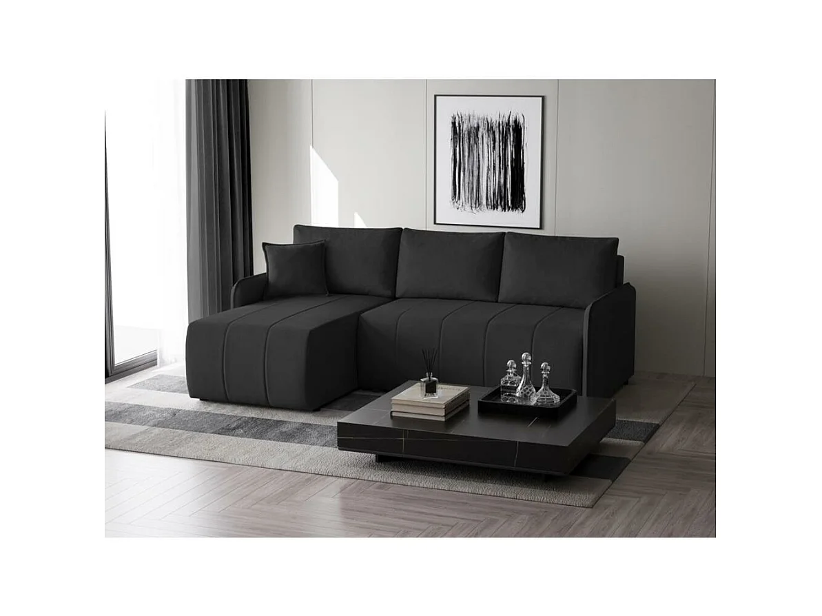 Canapé-lit ECKSCHLAFSOFA Capri noir