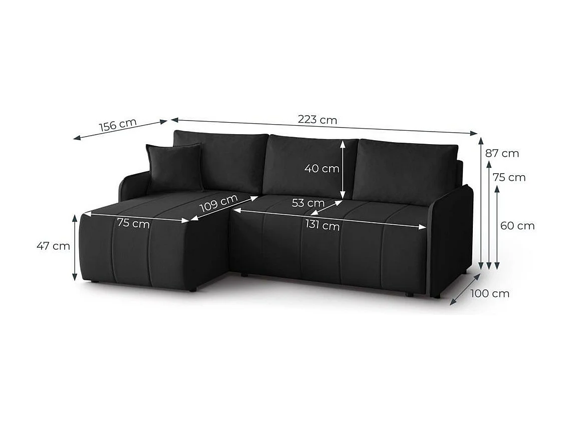 ECKSCHLAFSOFA Capri schwarz
