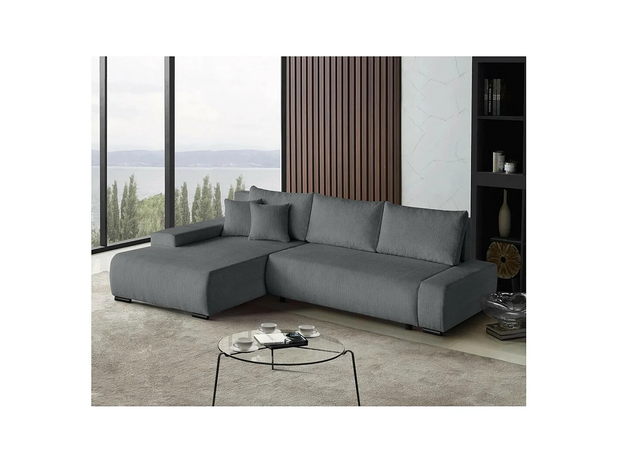 Canapé-lit ECKSCHLAFSOFA Draco L Gris