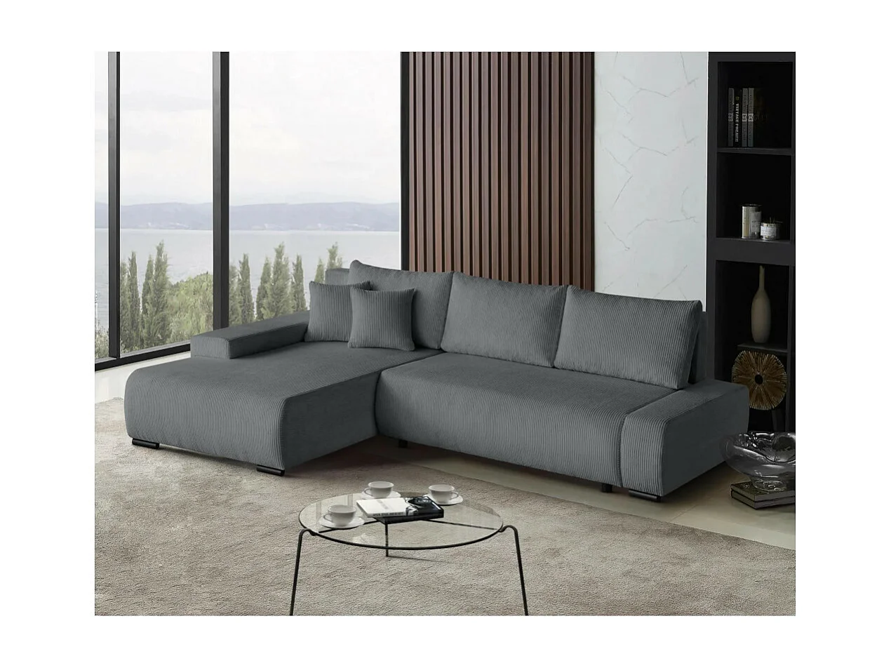 Canapé-lit ECKSCHLAFSOFA Draco L Gris