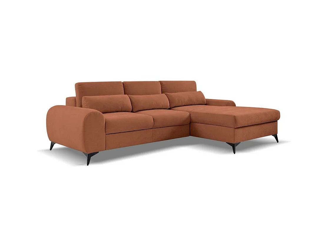 ECKSCHLAFSOFA Milan Rot mit Metallbeine rechts