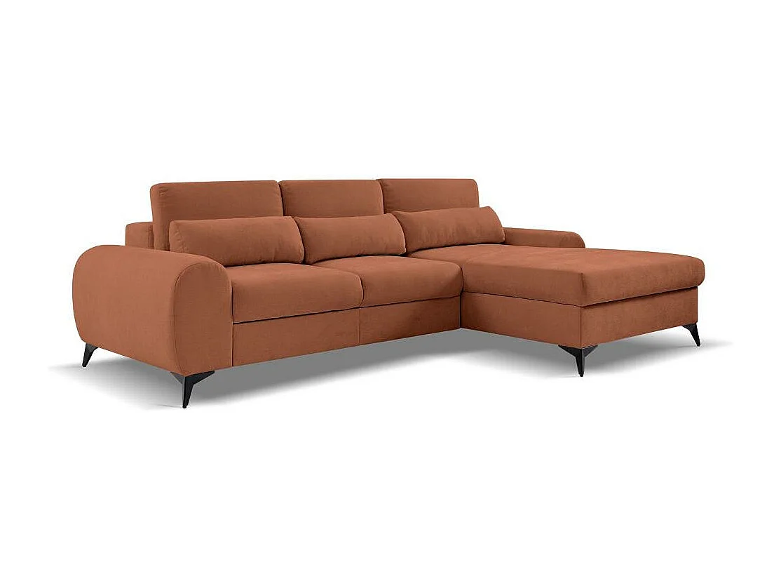 CANAPE-CHAISIER Milan rouge avec pieds métalliques à droite