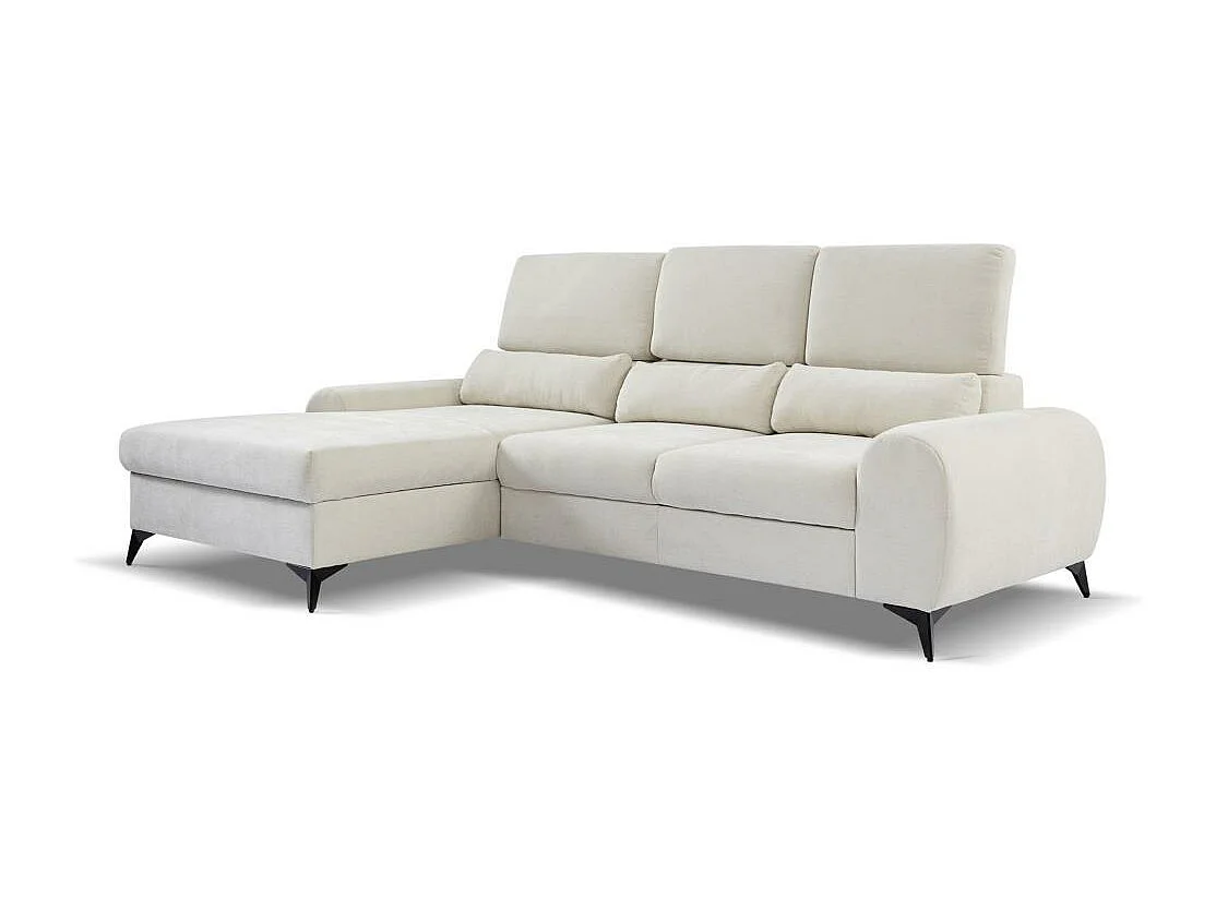 CANAPE FAMILLE Milan rouge avec pieds métalliques à gauche