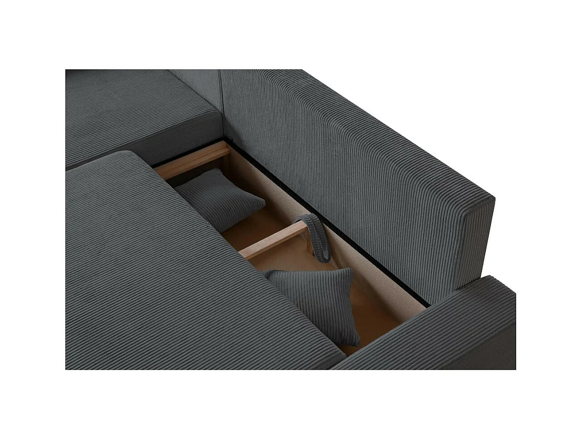 Canapé-lit ECKSCHLAFSOFA Draco L gris foncé