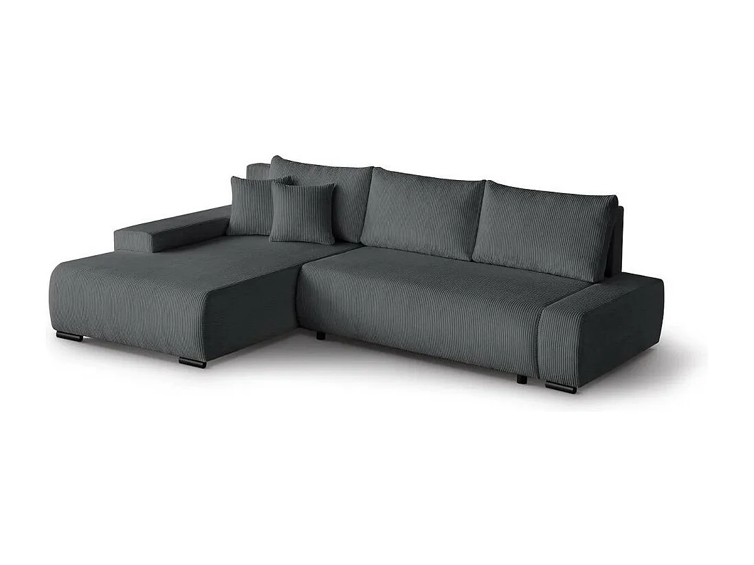 Canapé-lit ECKSCHLAFSOFA Draco L gris foncé