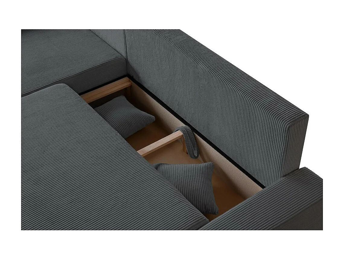 Canapé-lit ECKSCHLAFSOFA Draco L gris foncé