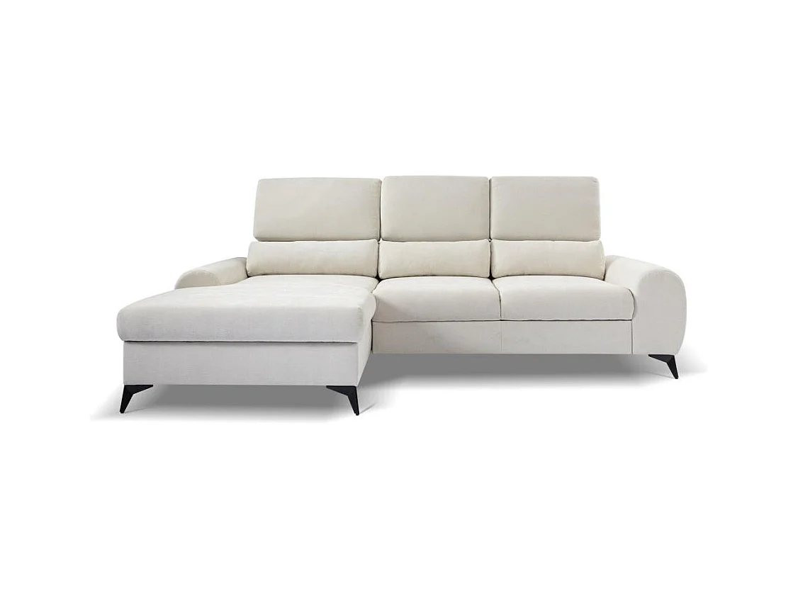 CANAPE FAUTEUIL Milan beige avec pieds métal à gauche