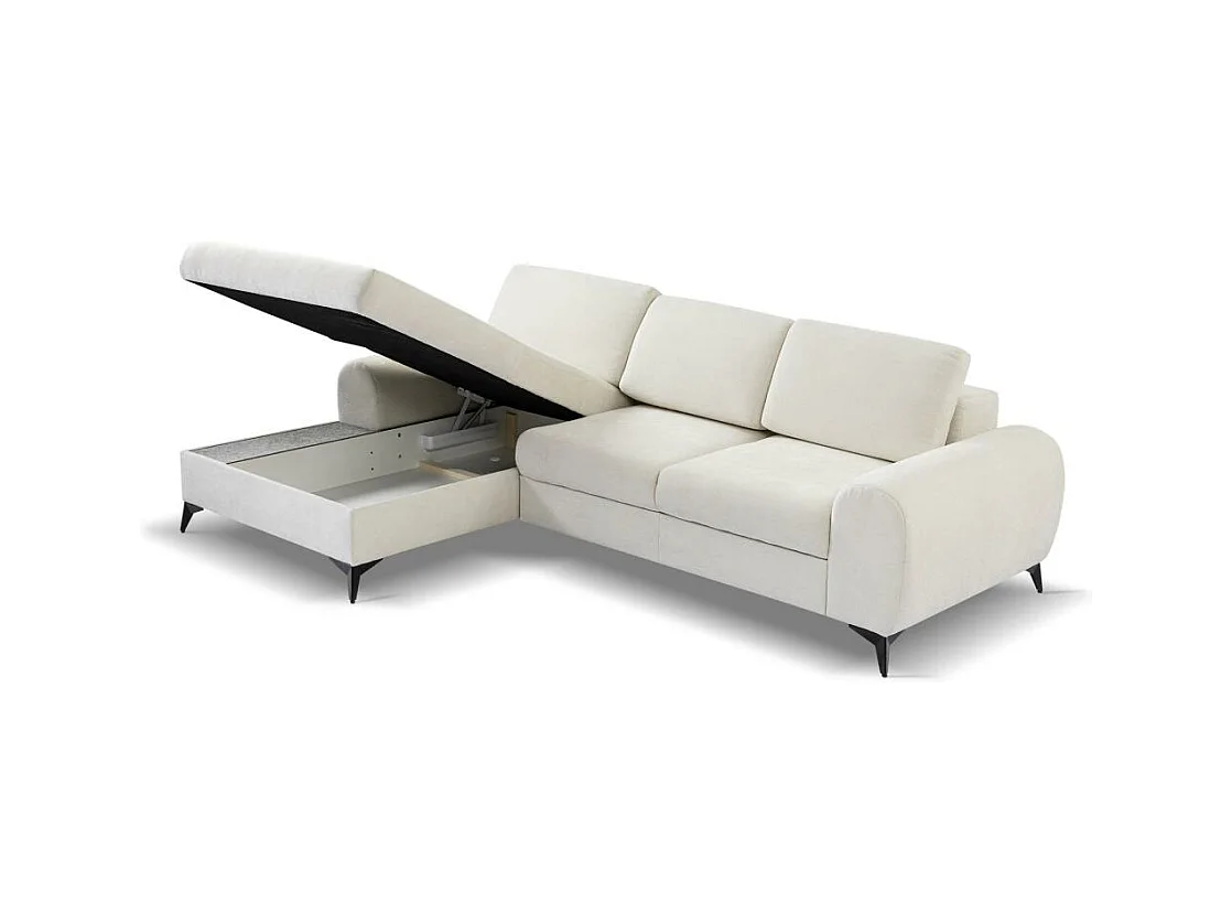 CANAPE FAUTEUIL Milan beige avec pieds métal à gauche