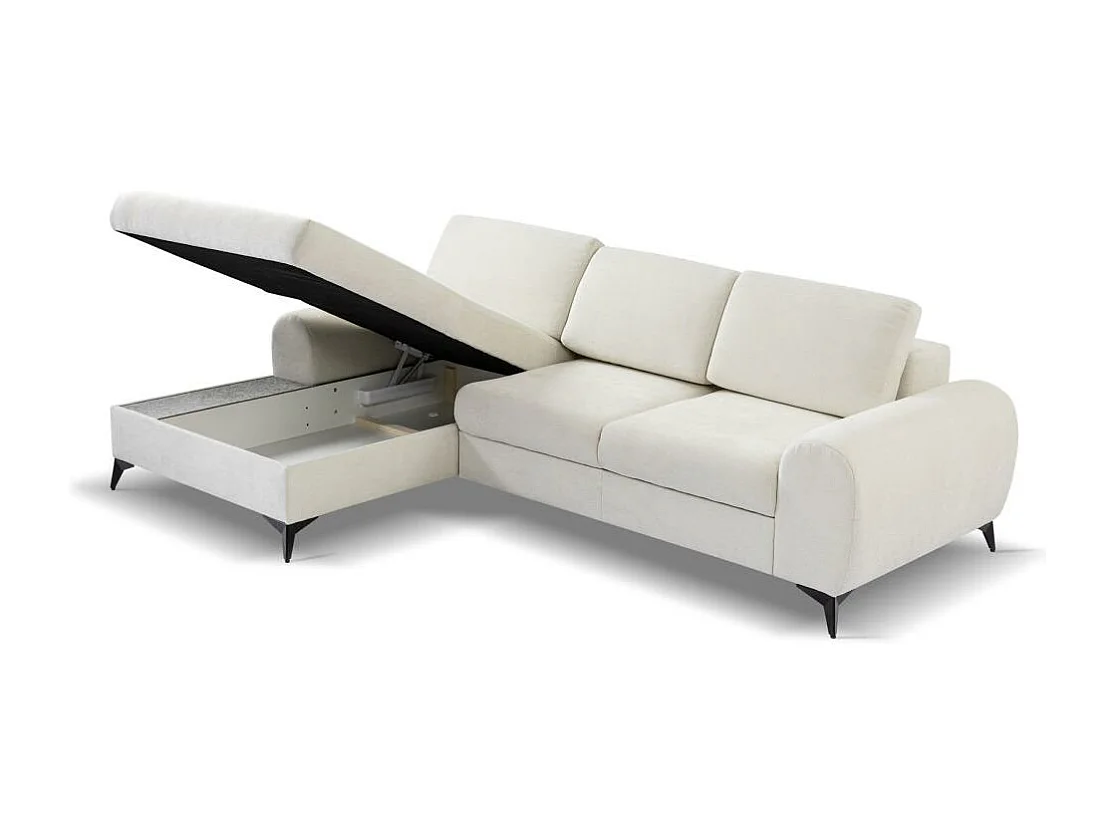 CANAPE FAUTEUIL Milan beige avec pieds métal à gauche