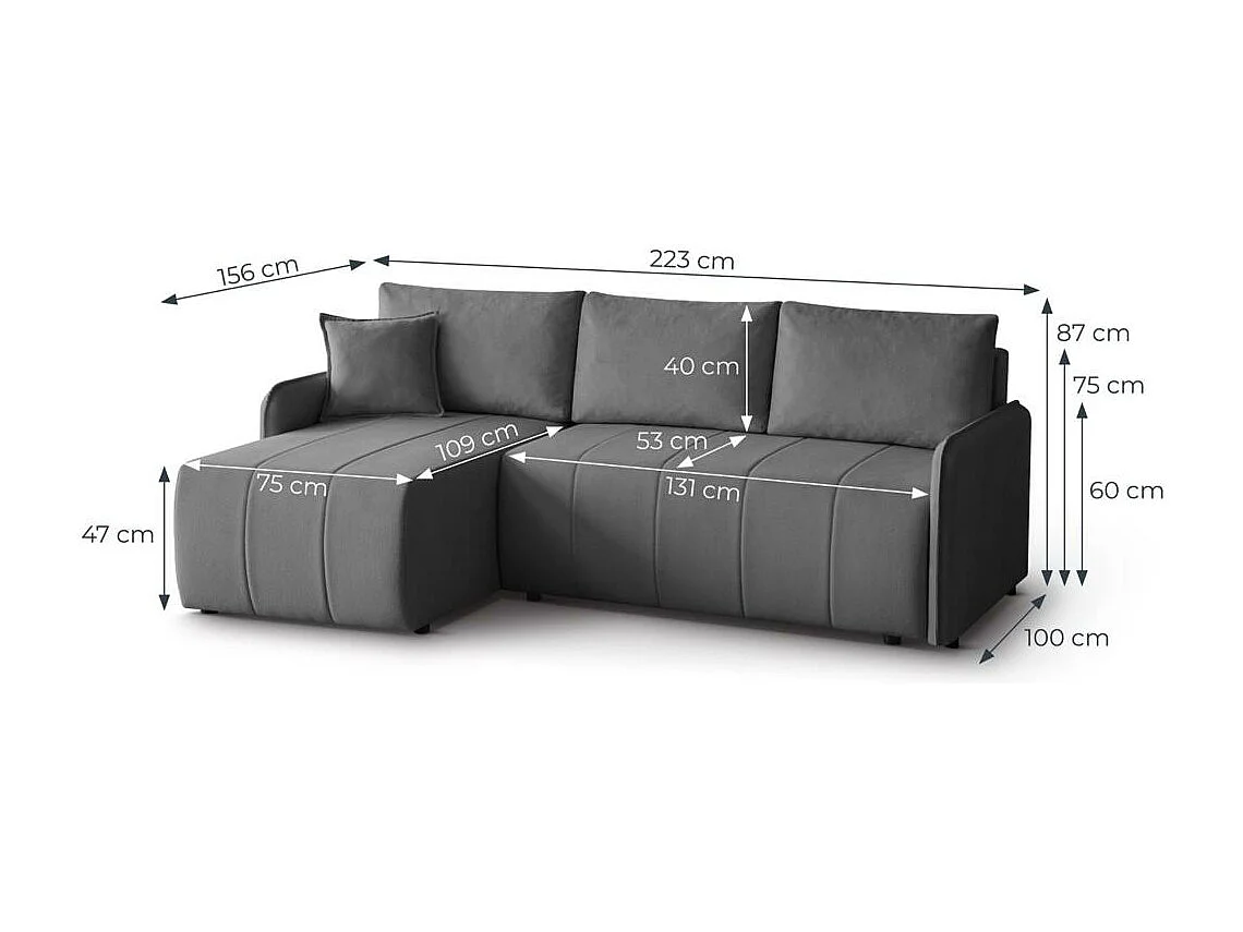 ECKSCHLAFSOFA Capri dunkelgrau