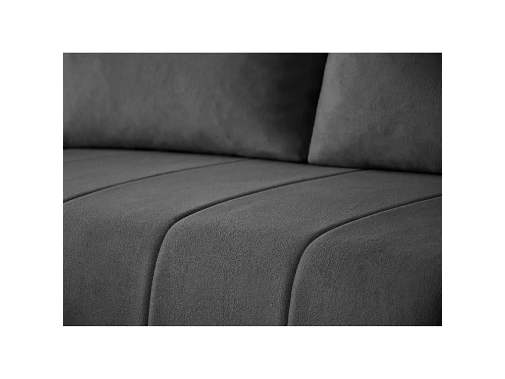 Canapé d'angle convertible 4 places en tissu gris foncé
